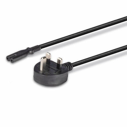Lindy 1m UK 3 Pin Plug To IEC C7 Mains Power Cable, Black