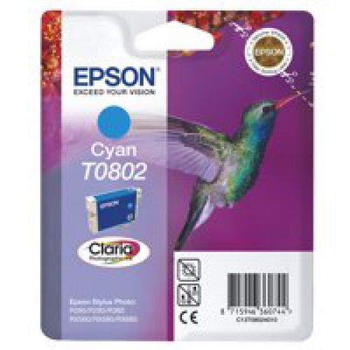 Epson C13T08024011/T0802 Ink cartridge cyan, 435 pages ISO/IEC 24711 7.4ml for Epson Stylus Photo P 50/PX/PX 730/R 265