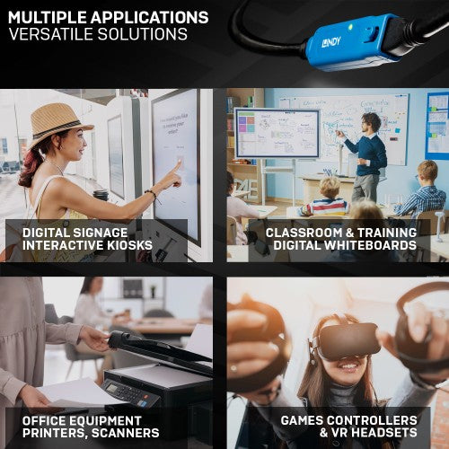 Lindy 43381 USB cable USB 3.2 Gen 1 (3.1 Gen 1) 8 m USB C USB A Black, Blue