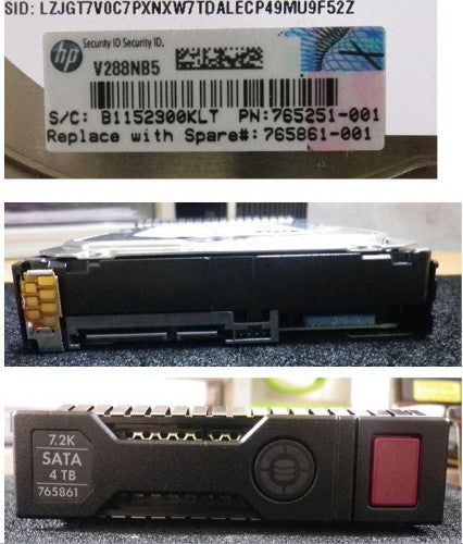 HPE 765861-001 internal hard drive 4 TB 7200 RPM 3.5" Serial ATA III