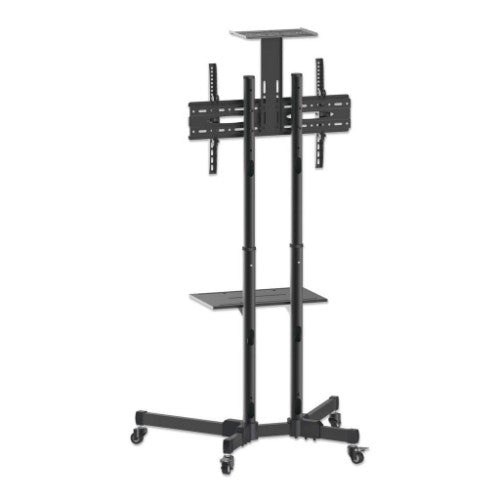 Manhattan Trolley Mount Stand for TV & Monitors, For screens 37" to 65", VESA compatibility: all between 200x200 to 600x400mm - check the dimensions of the four mounting holes on back of screen to ensure it fits, Max 40kg, Black, LFD, Bracket, Lifetime Wa