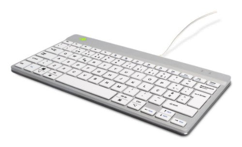 R-Go Tools Ergonomic keyboard R-Go Compact Break, compact keyboard with break software, QWERTY (PT), wired, white
