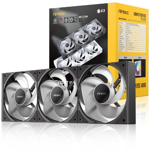 Antec 0-761345-40048-0 computer cooling system Computer case Fan 12 cm Black 3 pc(s)