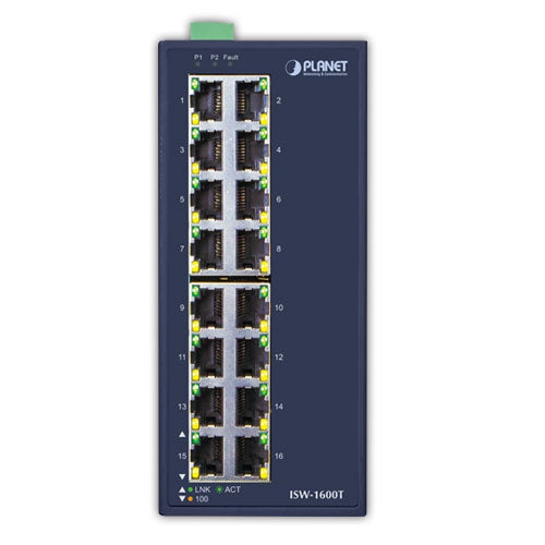 PLANET ISW-1600T network switch Unmanaged Fast Ethernet (10/100) Blue