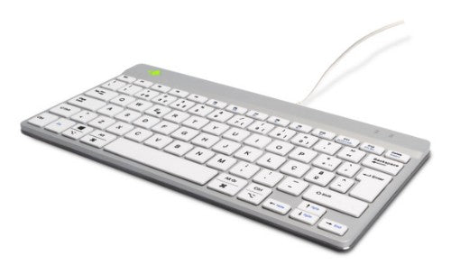 R-Go Tools Ergonomic keyboard R-Go Compact Break, compact keyboard with break software, QWERTY (PT), wired, white