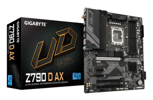GIGABYTE Z790 D AX Motherboard - Supports Intel Core 14th Gen CPUs, 12+1+1 Phases Digital VRM, up to 7600MHz DDR5 (OC), 3xPCIe 4.0 M.2, Wi-Fi 6E, 2.5GbE LAN, USB 3.2 Gen 2
