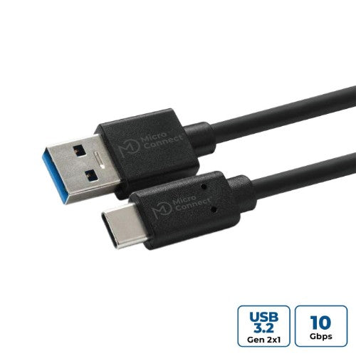 Microconnect USB3.2CA1.5 USB cable USB 3.2 Gen 1 (3.1 Gen 1) 1.5 m USB A USB C 15 W Black