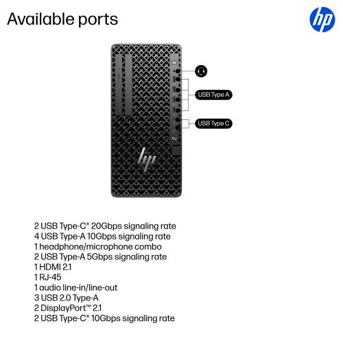 HP Z1 Tower G1i Desktop PC Wolf Pro Security Edition Intel Core Ultra 7 265 64 GB DDR5-SDRAM 1 TB SSD Windows 11 Pro Workstation AI Workstation, AI PC Black