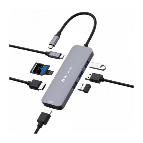Verbatim CMH-08 USB Type-C 5000 Mbit/s Silver