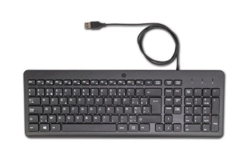 HP 150 Wired keyboard Universal USB AZERTY Belgian Black