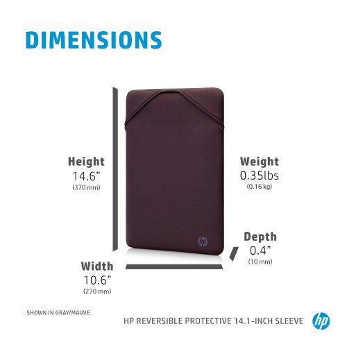 HP Reversible Protective 14.1-inch Silver Laptop Sleeve