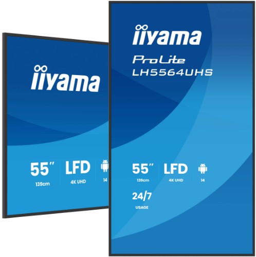 iiyama 55" 4K UHD Most powerful professional digital signage display with advanced control and connectivity options