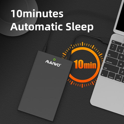 MAIWO USB3.0 to SATA 2.5/3.5 Inch SSD/HDD External Hard Drive Enclosure Transfer Speed Up to 5Gbps, Tool Free, Slide Deisign, Black
