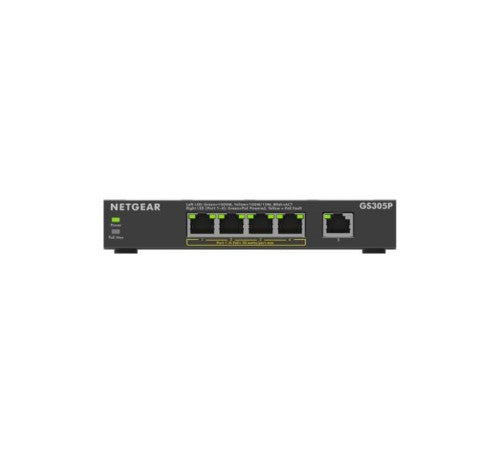 NETGEAR GS305Pv3 Unmanaged Gigabit Ethernet (10/100/1000) Power over Ethernet (PoE) Black