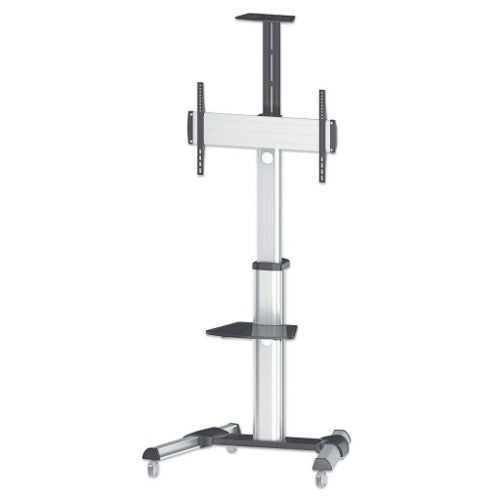 Manhattan Trolley Mount Stand for TV & Monitors, For screens 37" to 65", VESA compatibility: all between 200x200 to 600x400mm - check the dimensions of the four mounting holes on back of screen to ensure it fits, Max 50kg, Silver, LFD, Bracket, Lifetime W