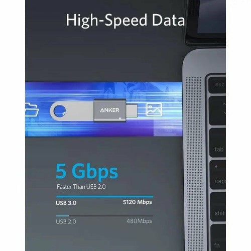 Anker B87310A1 cable gender changer USB Type-C USB Type-A Grey