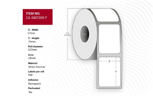 Capture CA-3007209-T printer label White