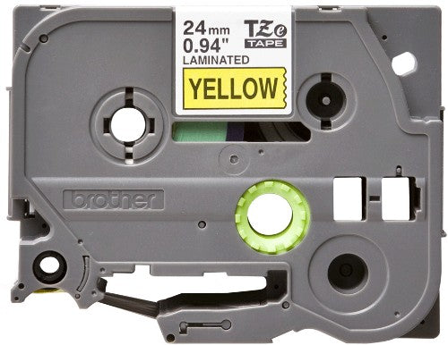 Brother TZE-651 DirectLabel black on yellow Laminat 24mm x 8m for Brother P-Touch TZ 3.5-24mm/HSE/36mm/6-24mm/6-36mm