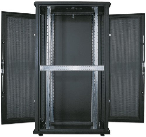 Intellinet 19" Server Cabinet - Free Standing, 36U, 600x1000mm (width x depth), Black, Flatpack, Max 1500kg, Multi-Point Door Lock, One Lock Per Side Panel, Usable Depth 123 to 773mm, IP20 rated, Rack, Steel