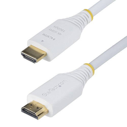 StarTech.com 6ft (1.8m) Premium Certified High Speed HDMI Cable, 4K 60Hz/1440p 144Hz, HDR10/HDCP 2.2/ARC, 18Gbps, UHD HDMI 2.0 Cord for TV/Monitor/Display, TPE Jacket, White