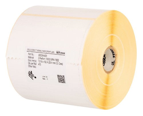 Zebra Z-Perform 1000T White Permanent Adhesive