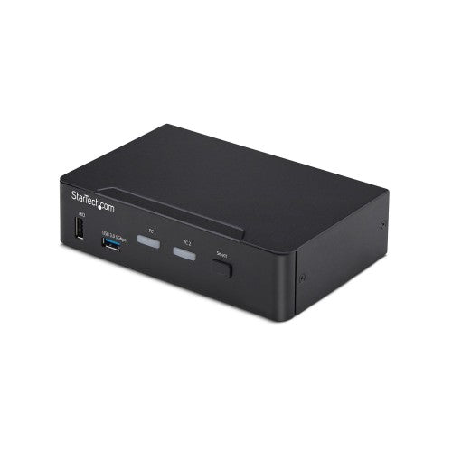 StarTech.com 2-Port DisplayPort KVM Switch, 4K 60Hz, DP 1.2, EDID Management, 2-Port USB 3.0 Hub, 4x USB HID Ports, TAA Compliant
