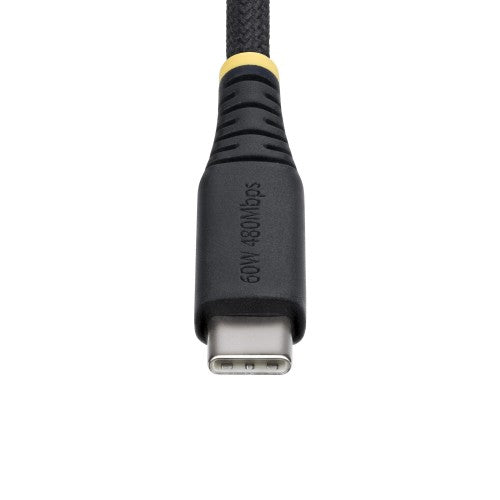 StarTech.com 3m (10ft) USB-C Charging Cable, 60W (3A) PD, Dual-Layer Braided Nylon/TPE Jacket, Rugged USB C Charging Cord, USB 2.0 Laptop Charger Cable