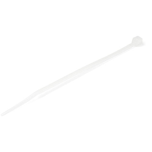 StarTech.com 4"(10cm) Cable Ties - 1/16"(2mm) wide, 7/8"(22mm) Bundle Diameter, 18lb(8kg) Tensile Strength, Nylon Self Locking Zip Ties with Curved Tip - 94V-2/UL Listed, 100 Pack - White