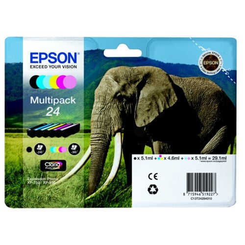 Epson C13T24284011/24 Ink cartridge multi pack Bk,C,M,Y,LC,LM, 6x360 pages 1x240pg + 5x360pg, 1x5.1ml + 5x4.6ml Pack=6 for Epson XP 750