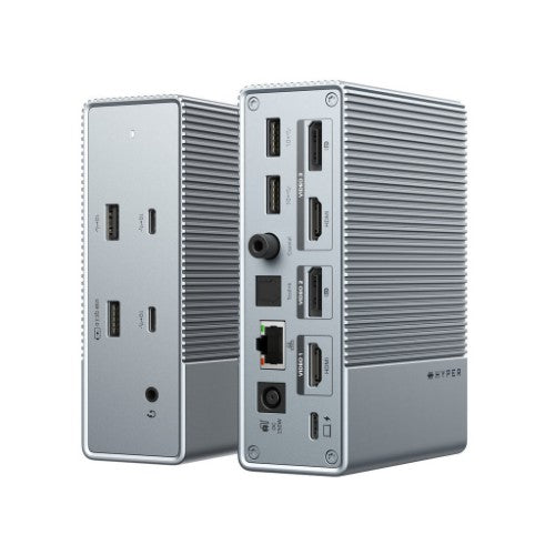 HYPER HDG215-EU laptop dock/port replicator Wired USB 3.2 Gen 1 (3.1 Gen 1) Type-C Silver
