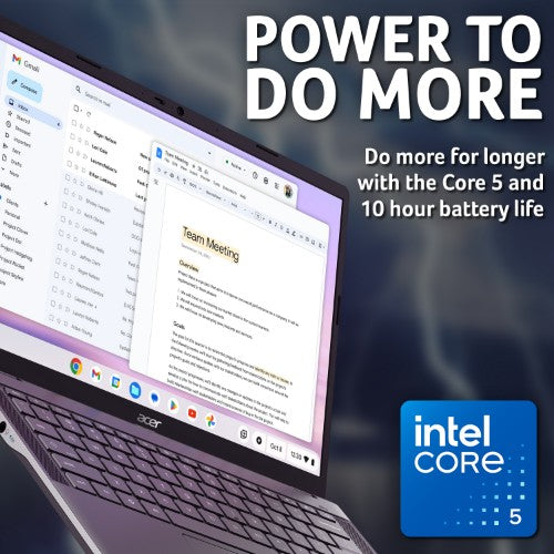 Acer Chromebook Plus 514 CB514-5H Traditional Laptop - Intel Core 5 120U, 8GB, 512GB SSD, Integrated Graphics, 14" WUXGA, Chrome OS, Iron