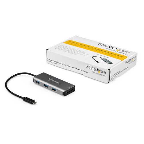 StarTech.com 3 Port 10Gbps USB C Hub with SD Card Reader - 3x USB-A & 1x SD Slot - Portable USB 3.1/3.2 Gen 2 Type C Adapter Hub - Laptop Hub - USB Bus Powered - Thunderbolt 3 Compatible~3 Port 10Gbps USB C Hub with SD Card Reader - 3x USB-A & 1x SD Slot