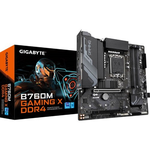 GIGABYTE B760M GAMING X DDR4 Motherboard - Supports Intel Core 14th Gen CPUs, 8+1+1 Phases Digital VRM, up to 5333MHz DDR4 (OC), 2xPCIe 4.0 M.2, 2.5GbE LAN, USB 3.2 Gen2