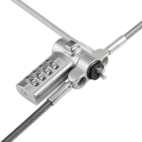 StarTech.com Universal Laptop Cable Lock 6.6ft (2m), Serialized Security Cable for Notebook, Compatible w/Noble Wedge®/Nano/K-Slot; Keyless Combination Cable, TAA
