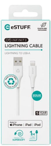 eSTUFF ES601170 lightning cable 1 m White