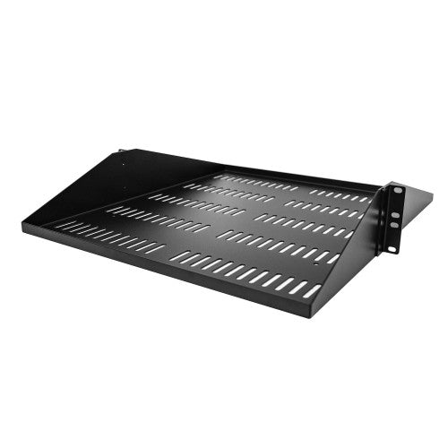 StarTech.com 2U Server Rack Shelf, Center Mounted Universal Vented Rackmount Cantilever Tray for 19" Network Equipment Rack, Heavy Duty Steel, 200lb Capacity, 20" Deep, Black