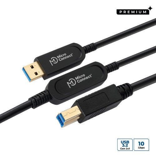 Microconnect MC-USB3.0AB15OP USB cable USB 3.2 Gen 2 (3.1 Gen 2) 15 m USB A USB B Black
