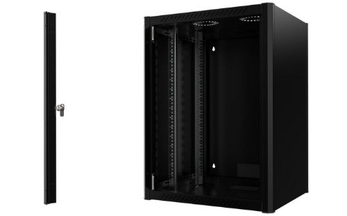 Lanview RWM16U56BL rack cabinet 16U Wall mounted rack Black