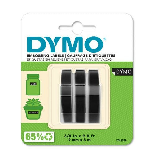 Dymo S0847730 Embossing tape 3D black 9mmx3m Pack=3 for Dymo 3D 9mm