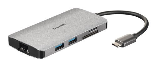 D-Link 8-in-1 USB-C Hub with HDMI/Ethernet/Card Reader/Power Delivery