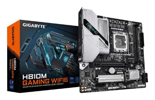 GIGABYTE H810M GAMING WIFI6 Motherboard - Intel Core Ultra (Series 2) CPUs, 4+1+2 Phases VRM, up to 6400MHz DDR5, 1xPCIe 4.0 M.2, 2.5GbE LAN, WIFI 6, USB 3.2 Gen 1