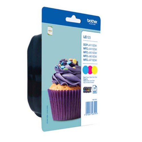 Brother LC-123RBWBP Ink cartridge multi pack C,M,Y, 3x600 pages ISO/IEC 24711 Pack=3 for Brother DCP-J 132/MFC-J 4510/MFC-J 6920
