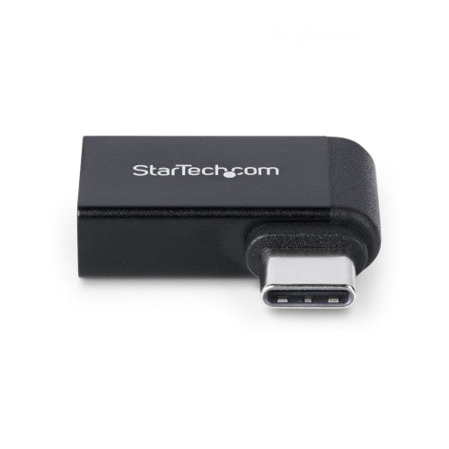 StarTech.com Right Angled USB-C to USB-A Adapter, USB 5Gbps, Compact USB-C Male to USB-A Female Adapter, Metal Housing, M/F