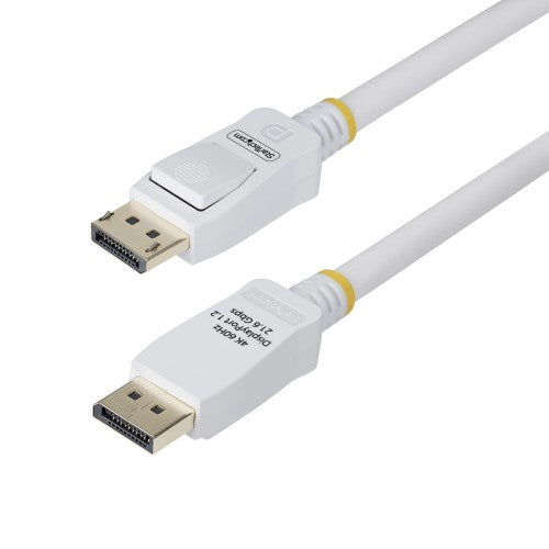 StarTech.com 10ft (3m) White VESA Certified DisplayPort 1.2 Cable, 4K 60Hz, 21.6Gbps, Latching DP Connectors, DP 1.2 DisplayPort Cable, DP Monitor Cord, M/M