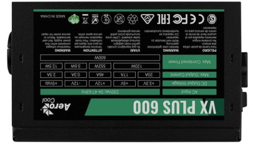 Aerocool VX PLUS 600 power supply unit 600 W 20+4 pin ATX ATX Black