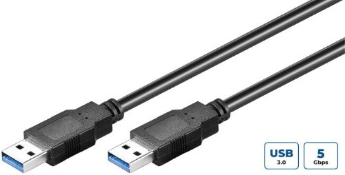Microconnect USB3.0AA1B USB cable USB 3.2 Gen 1 (3.1 Gen 1) 1 m USB A Black