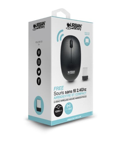 Urban Factory Free mouse Office Ambidextrous RF Wireless Optical 1000 DPI