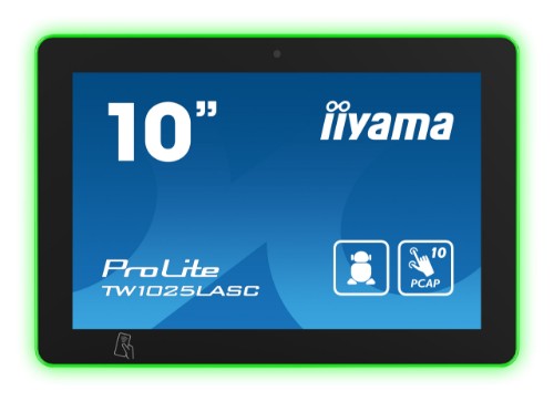 iiyama 10.1” PCAP 10pt touch screen with Android, Power over Ethernet Technology, NFC/RFID reader and a RGB LED bar around the screen