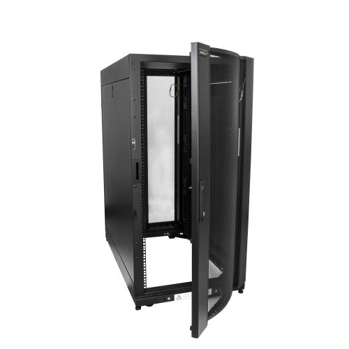 StarTech.com 4-Post 25U Server Rack Cabinet, Lockable 19" Data Rack Cabinet for Computer / AV / IT Equipment, Office / Home Network Rack with Casters & Adjustable Mounting Rails
