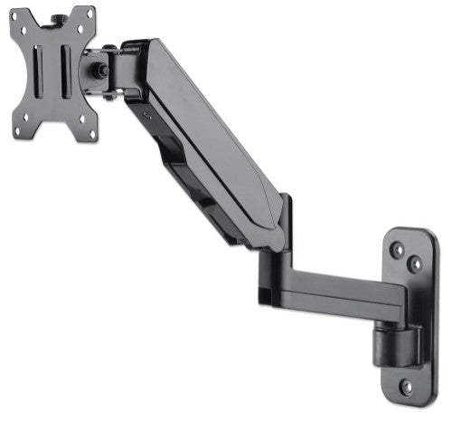 Manhattan Wall Mount for TV & Monitors (Spring Arm 3 pivots), For screens 17" to 32", VESA compatability: 75x75mm and 100x100mm - check the dimensions of the four mounting holes on back of screen to ensure it fits, Max 8kg, Black, Bracket, Lifetime Warran